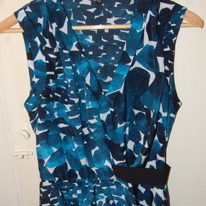 Teenflo silk sleeveless faux wrap blouse